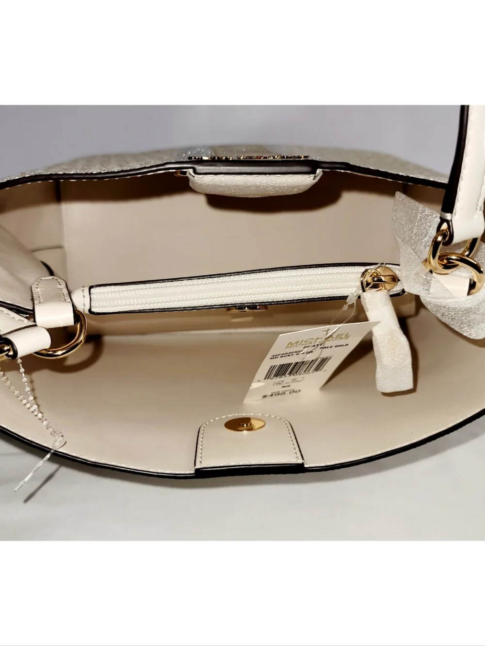 Michael Kors Pratt Medium MK Logo Bucket Shoulder Bag.